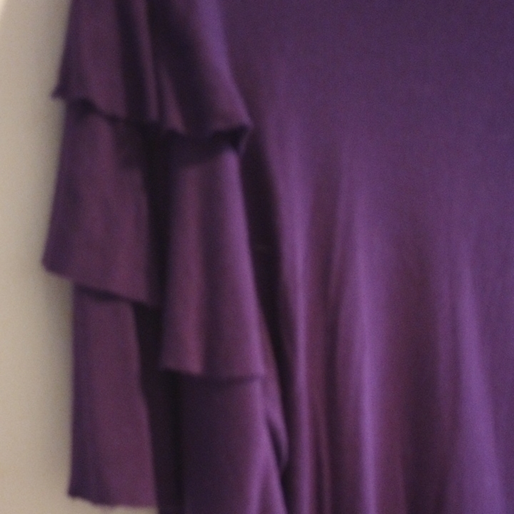 Chic Purple Ruffle Sleeve Tee - Picture 6 of 6